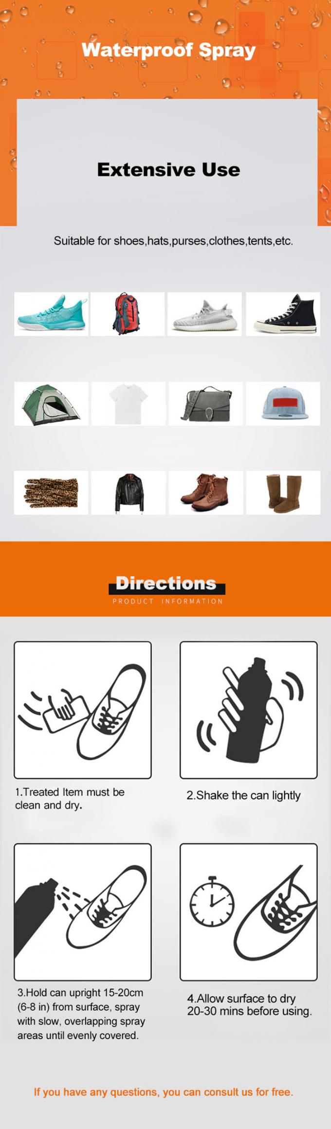 200ML Sıvı Kumaş Aeropak Su Geçirmez Sprey ISO9001 REACH 3