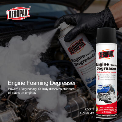 Aeropak 650ml Aerosol Foaming Engine Cleaner Spray Quick Removal Heavy Oil Stains Old Engine Unscented 3-Year Expiration